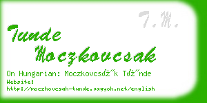 tunde moczkovcsak business card